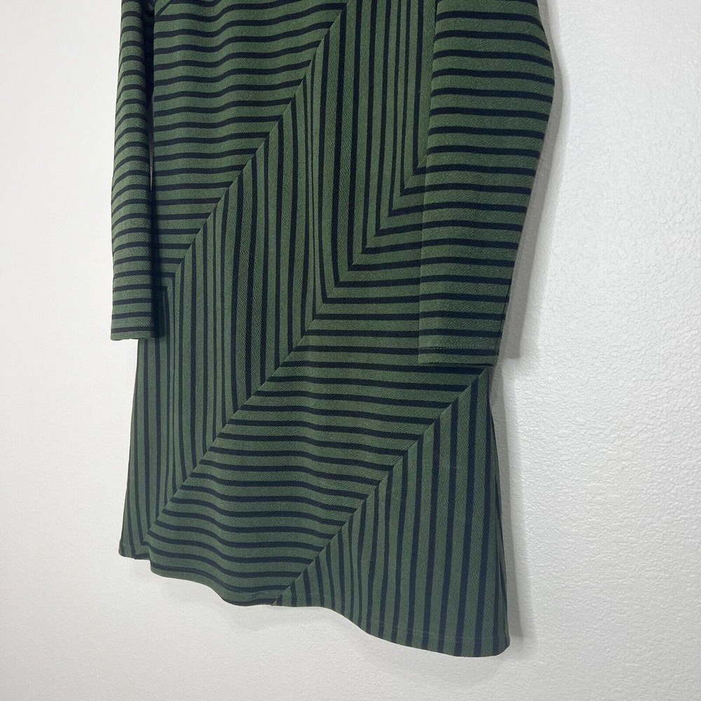 Anthropologie Hutch Olive Green & Black Striped Long Sleeve Cutout Dress XS - Picture 4 of 13